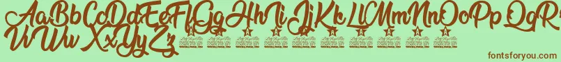 Run to the Hills Personal Use Font – Brown Fonts on Green Background