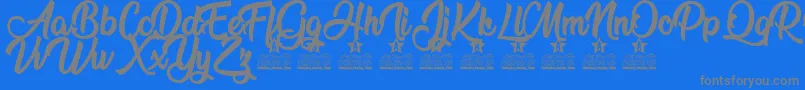 Run to the Hills Personal Use Font – Gray Fonts on Blue Background