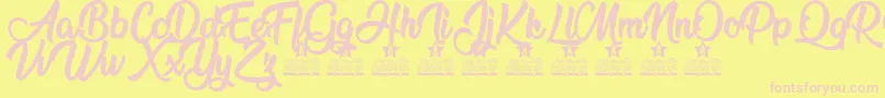 Run to the Hills Personal Use Font – Pink Fonts on Yellow Background