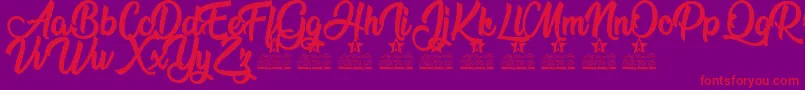 Run to the Hills Personal Use Font – Red Fonts on Purple Background