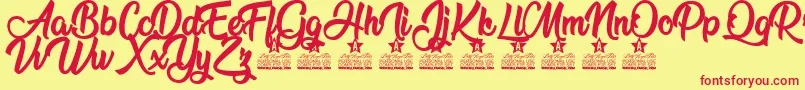 Run to the Hills Personal Use Font – Red Fonts on Yellow Background