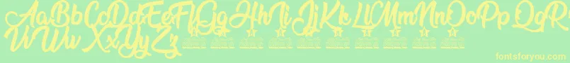 Run to the Hills Personal Use Font – Yellow Fonts on Green Background