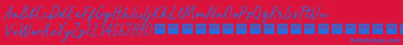 Run Wild   Demo Font – Blue Fonts on Red Background