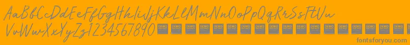 Saiba mais sobre a fonte Run Wild Demo Fonte Run Wild Demo – fontes cinzas em um fundo laranja