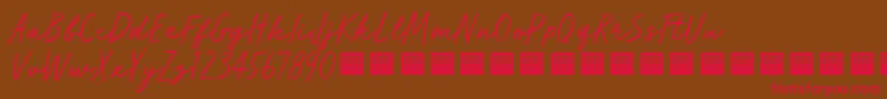 Run Wild   Demo-Schriftart – Rote Schriften auf braunem Hintergrund