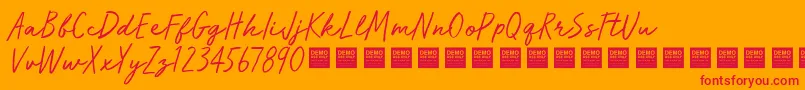 Run Wild   Demo Font – Red Fonts on Orange Background