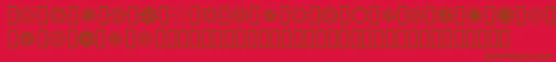 run-Schriftart – Braune Schriften auf rotem Hintergrund
