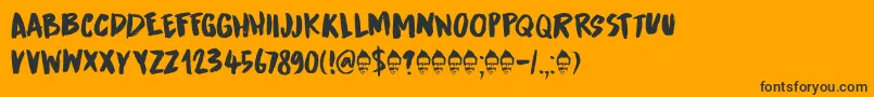 Runaround Kid DEMO Font – Black Fonts on Orange Background