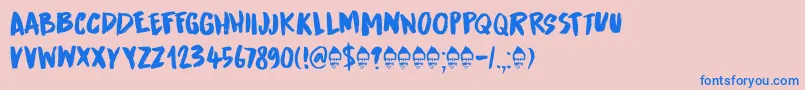 Runaround Kid DEMO Font – Blue Fonts on Pink Background