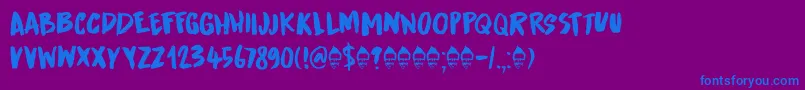 Runaround Kid DEMO Font – Blue Fonts on Purple Background