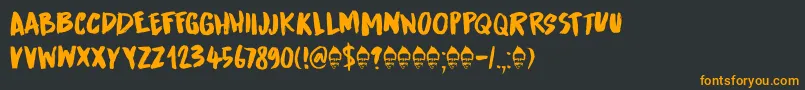 Runaround Kid DEMO Font – Orange Fonts on Black Background