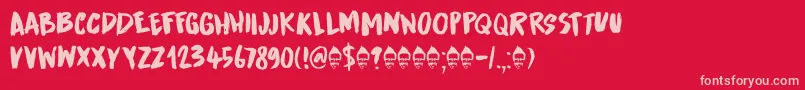 Runaround Kid DEMO Font – Pink Fonts on Red Background