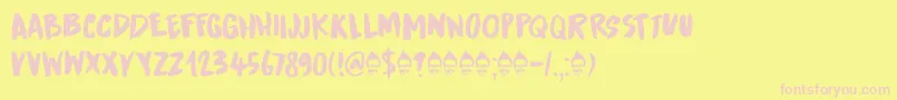 Runaround Kid DEMO Font – Pink Fonts on Yellow Background