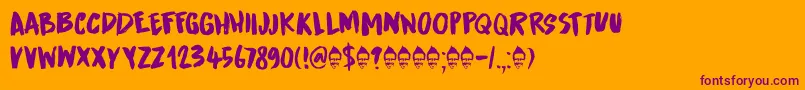 Runaround Kid DEMO Font – Purple Fonts on Orange Background