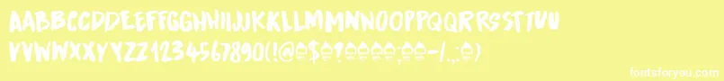 Runaround Kid DEMO Font – White Fonts on Yellow Background