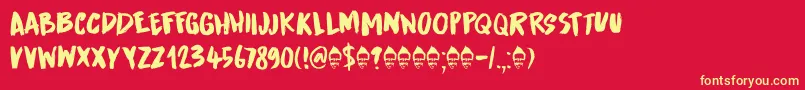 Runaround Kid DEMO Font – Yellow Fonts on Red Background