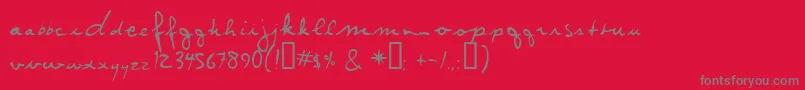 フォントRunAway – 赤い背景に灰色の文字