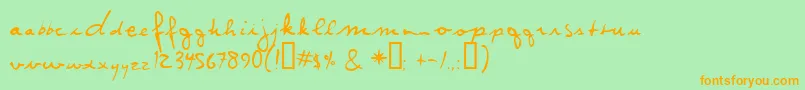 RunAway Font – Orange Fonts on Green Background