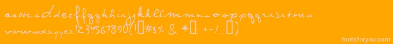 RunAway Font – Pink Fonts on Orange Background