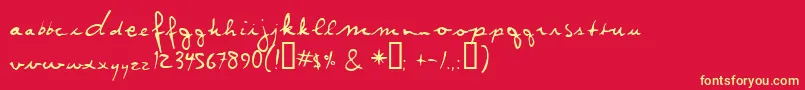 RunAway-Schriftart – Gelbe Schriften auf rotem Hintergrund