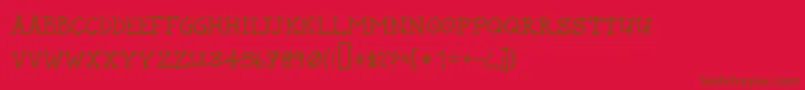 Шрифт RUNDM    – коричневые шрифты на красном фоне