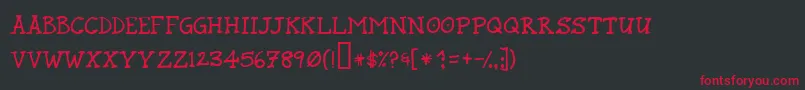 フォントRUNDM    – 黒い背景に赤い文字