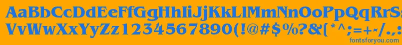 Agbbb Font – Blue Fonts on Orange Background