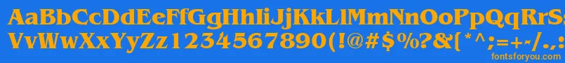 Agbbb Font – Orange Fonts on Blue Background