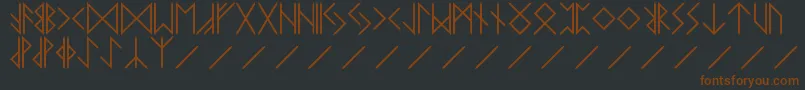 RUNE-Schriftart – Braune Schriften auf schwarzem Hintergrund