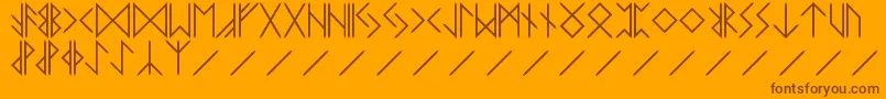 RUNE-fontti – ruskeat fontit oranssilla taustalla
