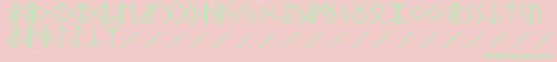 RUNE Font – Green Fonts on Pink Background