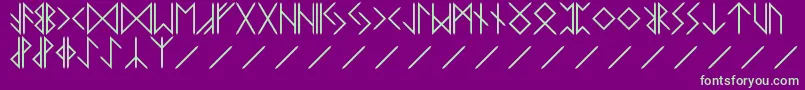 RUNE Font – Green Fonts on Purple Background