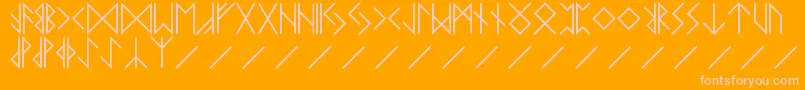 Czcionka RUNE – różowe czcionki na pomarańczowym tle