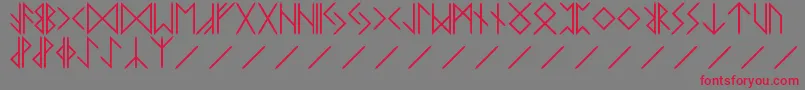フォントRUNE – 赤い文字の灰色の背景