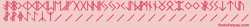 Saiba mais sobre a fonte RUNE Fonte RUNE – fontes vermelhas em um fundo rosa