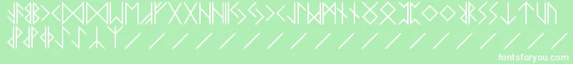 フォントRUNE – 緑の背景に白い文字