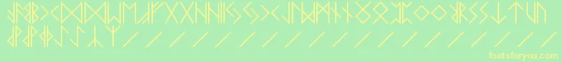 RUNE Font – Yellow Fonts on Green Background