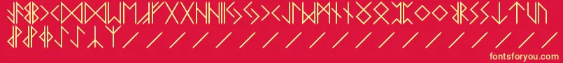 フォントRUNE – 黄色の文字、赤い背景