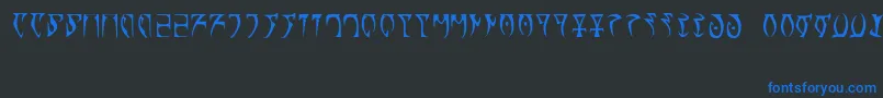 Runes   The elder scroll-Schriftart – Blaue Schriften auf schwarzem Hintergrund