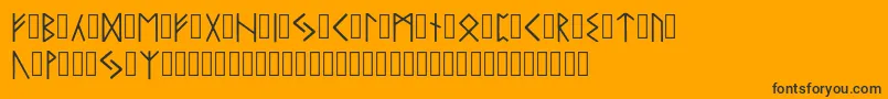 Runico Regular Font – Black Fonts on Orange Background