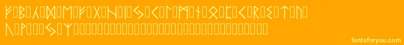 Runico Regular Font – Yellow Fonts on Orange Background