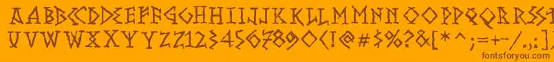 RunishMK Font – Brown Fonts on Orange Background