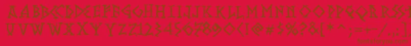 RunishMK Font – Brown Fonts on Red Background
