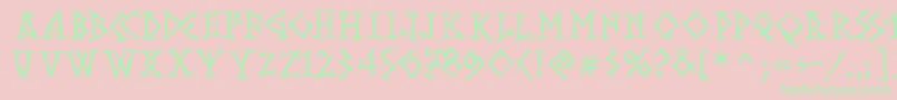 RunishMK Font – Green Fonts on Pink Background