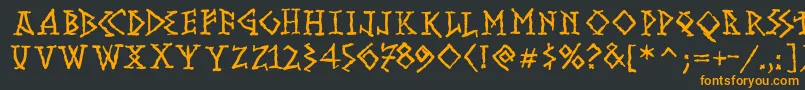 RunishMK Font – Orange Fonts on Black Background