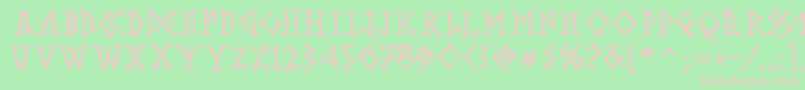 RunishMK Font – Pink Fonts on Green Background
