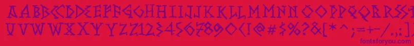 RunishMK Font – Purple Fonts on Red Background