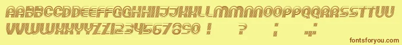 Running Italic Font – Brown Fonts on Yellow Background