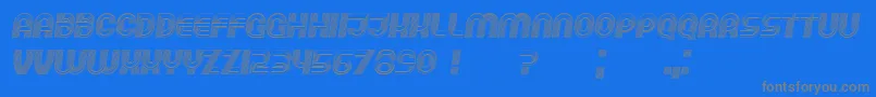 Running Italic-Schriftart – Graue Schriften auf blauem Hintergrund