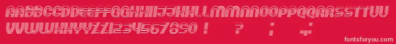 Fonte Running Italic – fontes rosa em um fundo vermelho